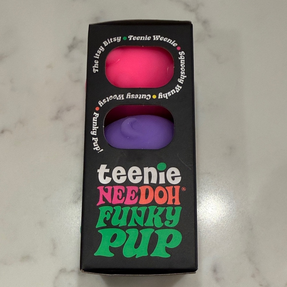 Teenie NeeDoh Funky Pup 3-Pack Kids Toy Set - Pink/Teal/Purple - Picture 4 of 6